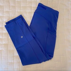 lululemon fast and free high-rise legging 21” inseam, bright royal blue color!